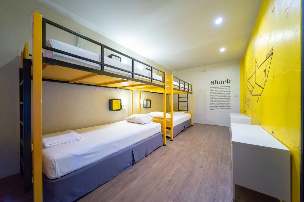 Кровать в общем номере в Monkey Dive Hostel Khaolak