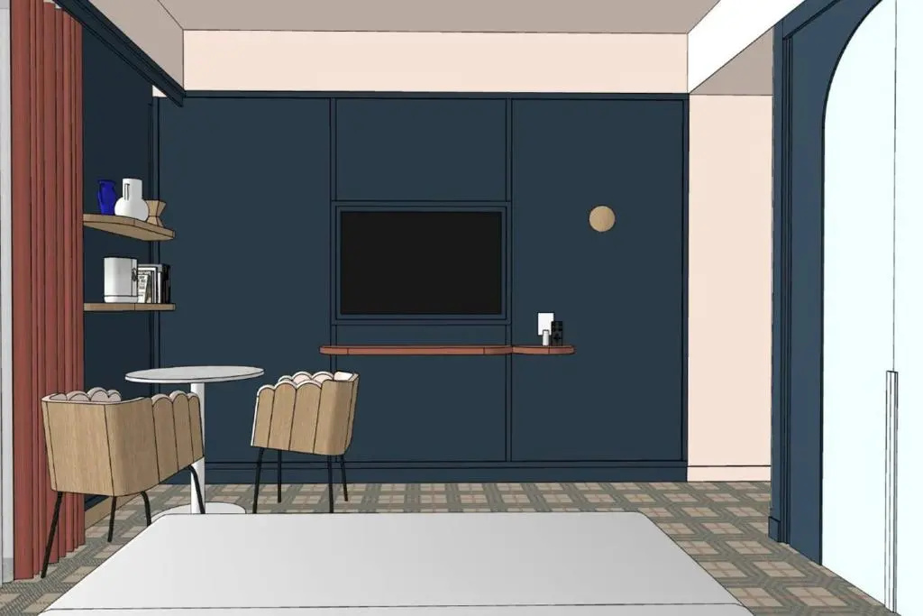 Studio with balcony