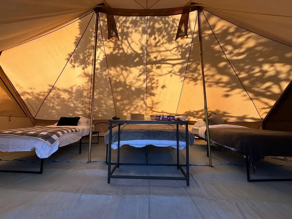 Cozy Hot Tent With Log Burner & Hot Tub Right Tent