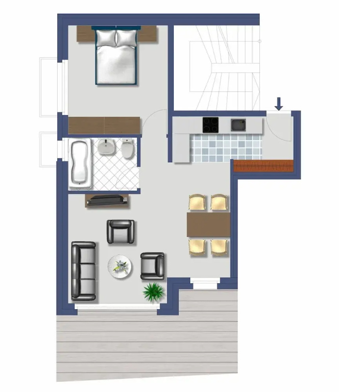 1 Bedroom Apartment with balcony