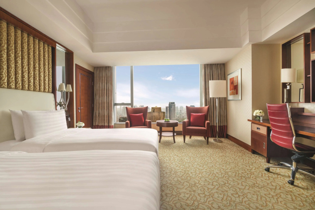 地平線俱樂部河景雙人房，配有雙人床