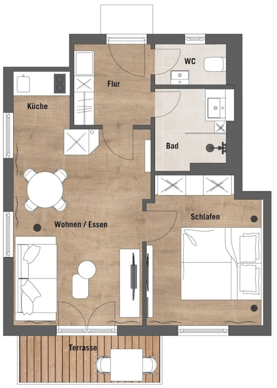 Apartment with balcony