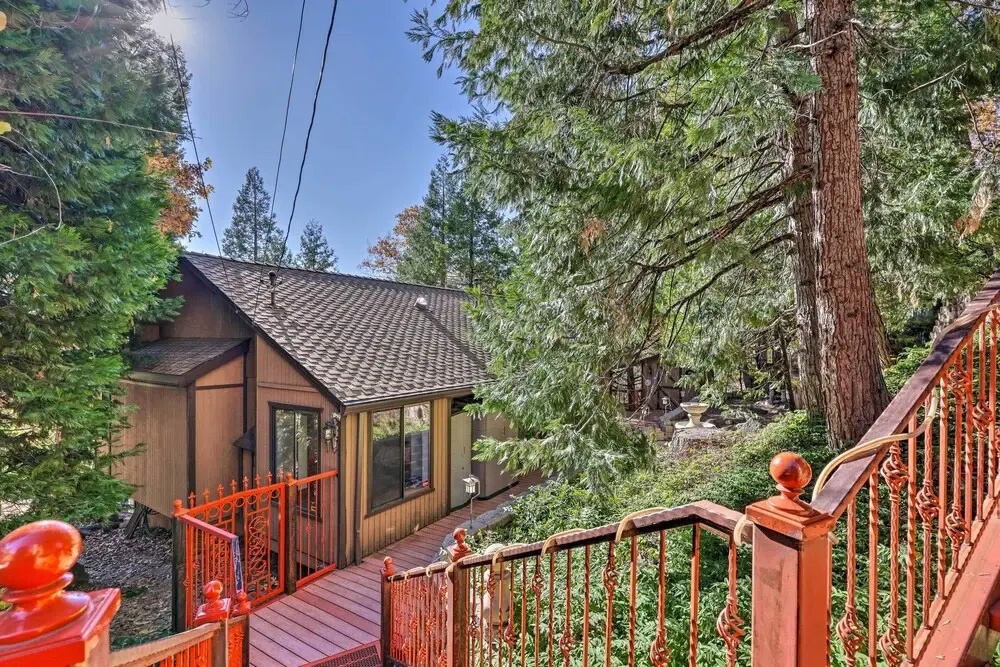 Deck w/ Forest Views: Quiet Twain Harte Cabin!