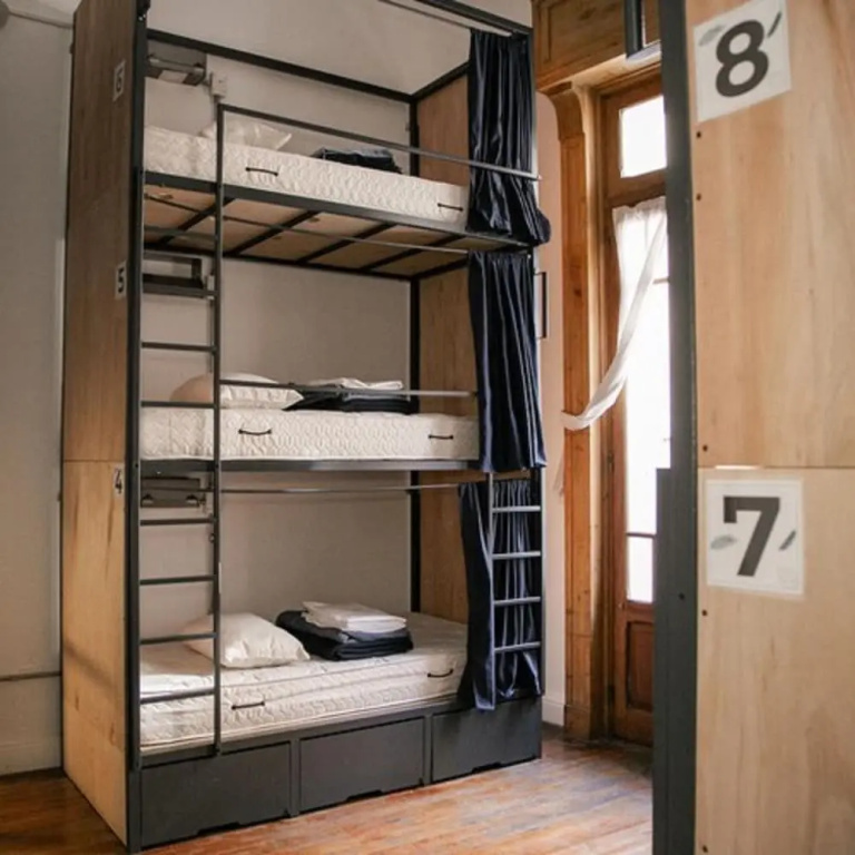 Bed in Dorm (male dorm) with balcony