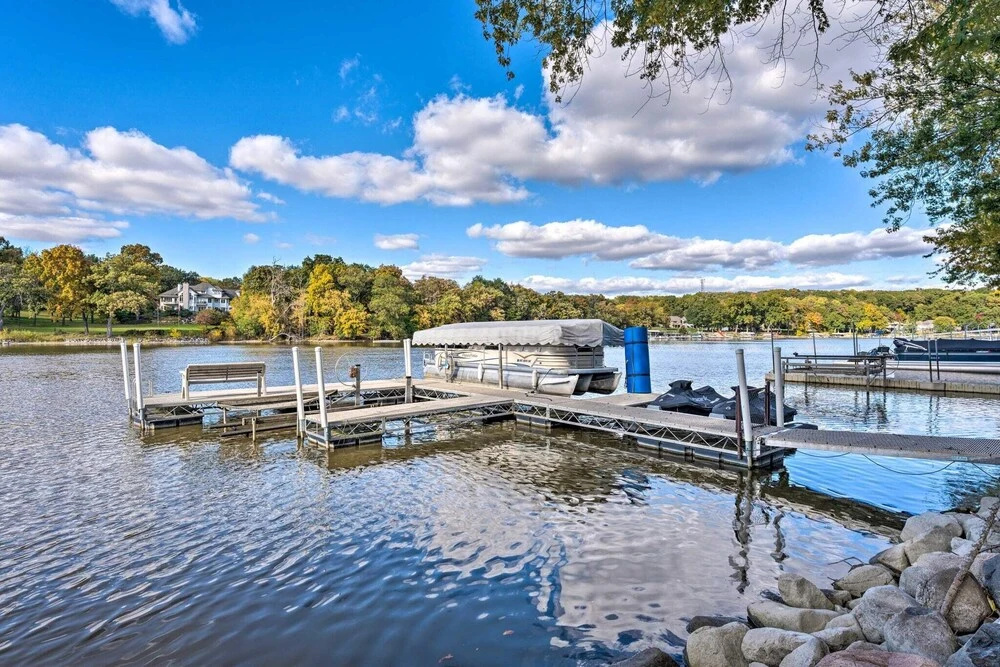 Boat Dock & Backyard: 'rock River Retreat'