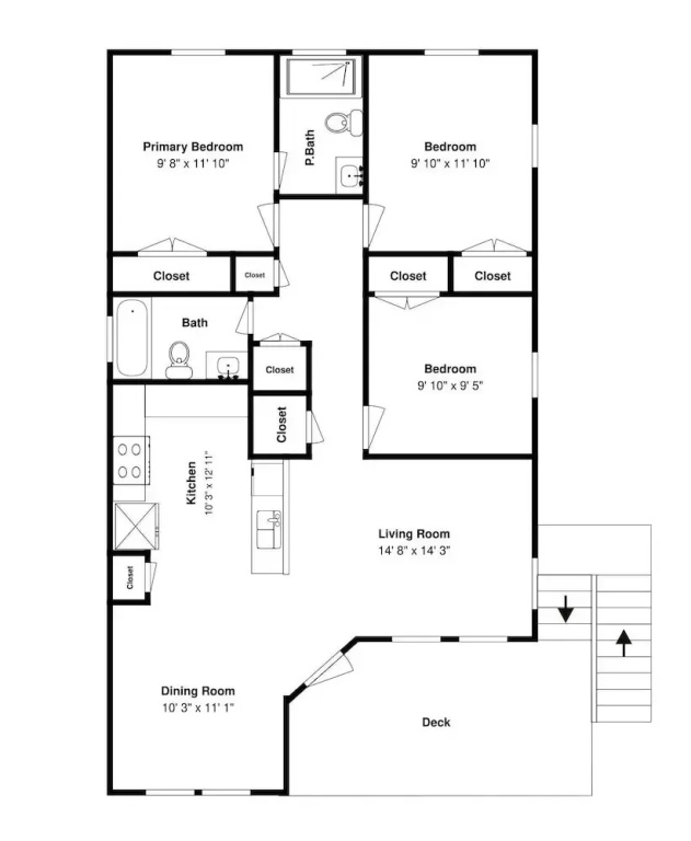 3 Bedrooms Cottage with balcony