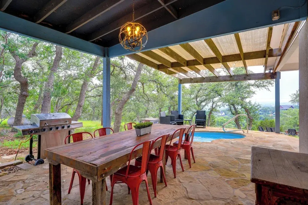 Modern Fischer House with Deck, Fire Pit and Hot Tub!