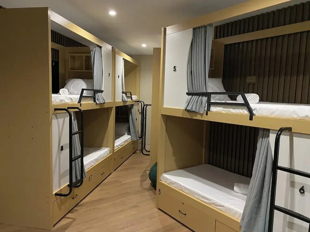 Bed in Dorm (female dorm) with balcony