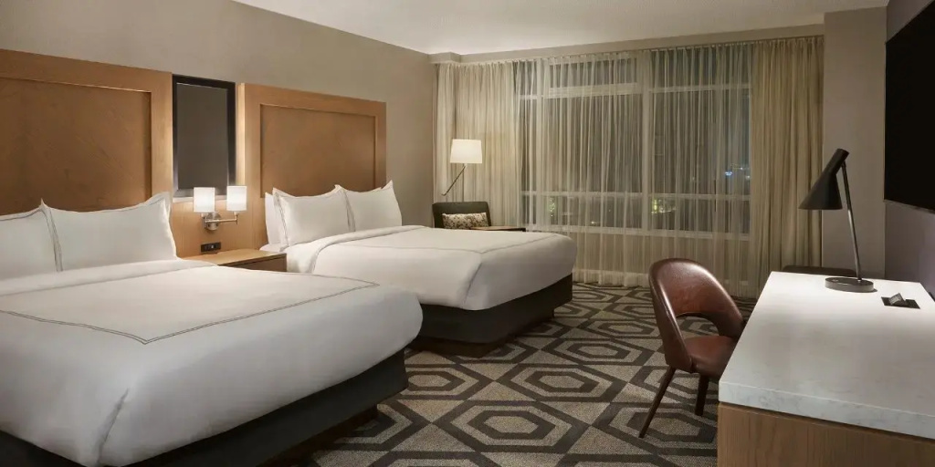 Deluxe Double room with city view twin beds