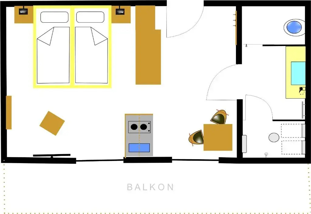 Deluxe Double room with mountain view (full double bed)