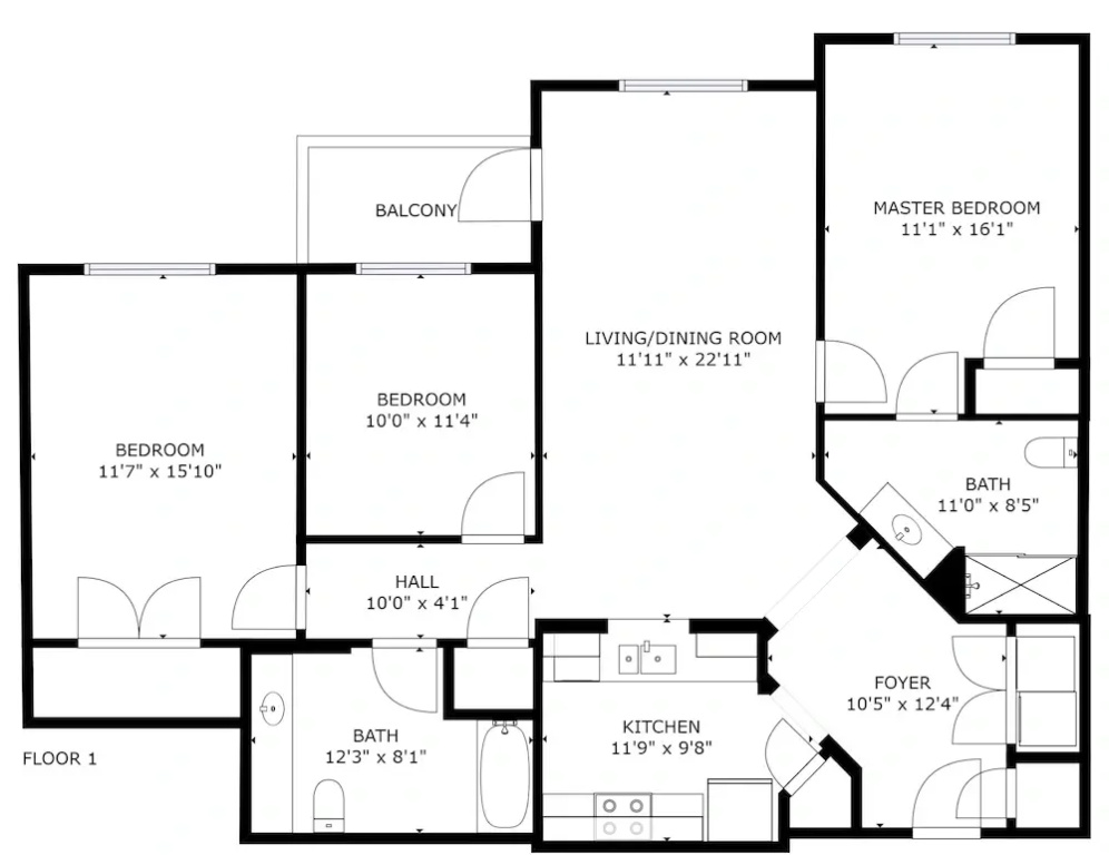 3 Bedrooms Apartment with balcony