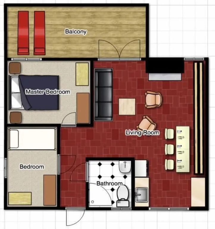 2 Bedrooms Standard Bungalow with balcony and with mountain view