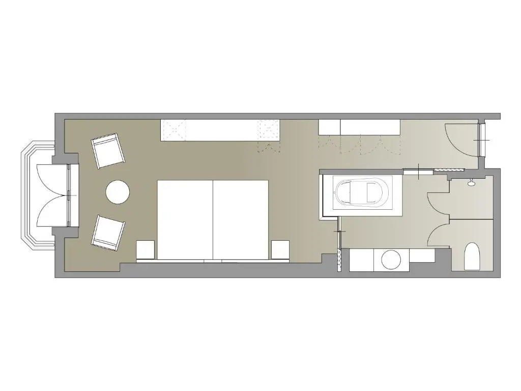 豪華四人房，配有雙人床