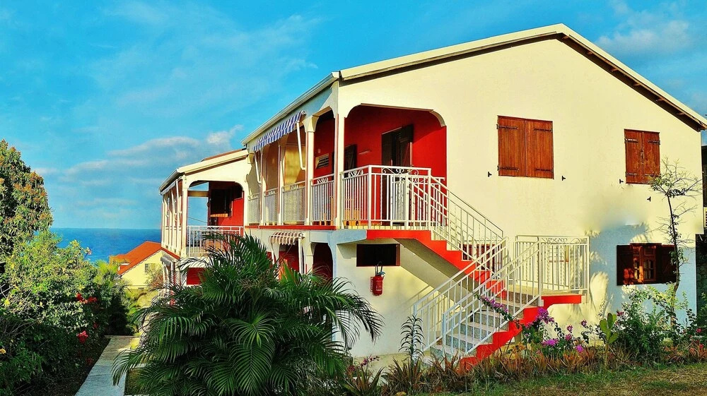 Apartment With 2 Bedrooms in Deshaies, With Wonderful sea View, Pool A