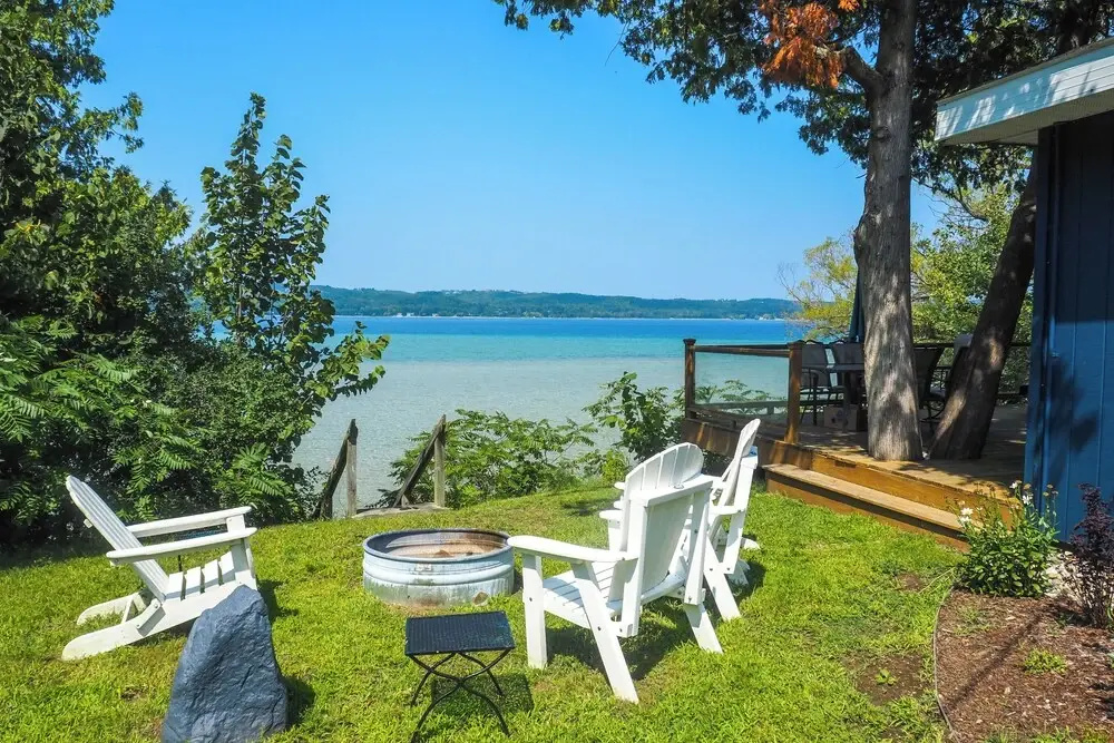Fireplace! Waterfront Gem Near Leelanau Wine Trail