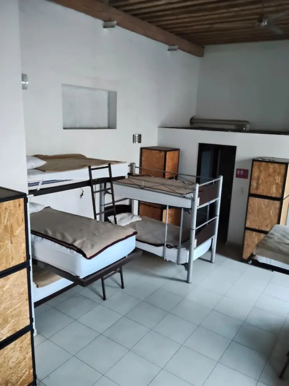 Bed in Dorm (female dorm) with balcony and with city view