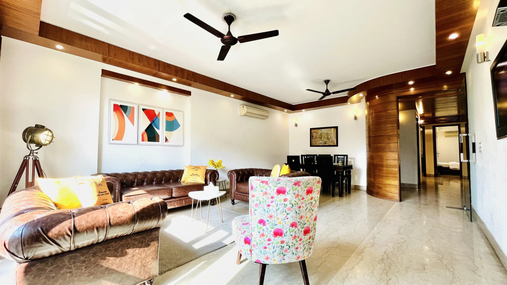 Bluo Modern 3Bhk M Block - Balcony, Parking