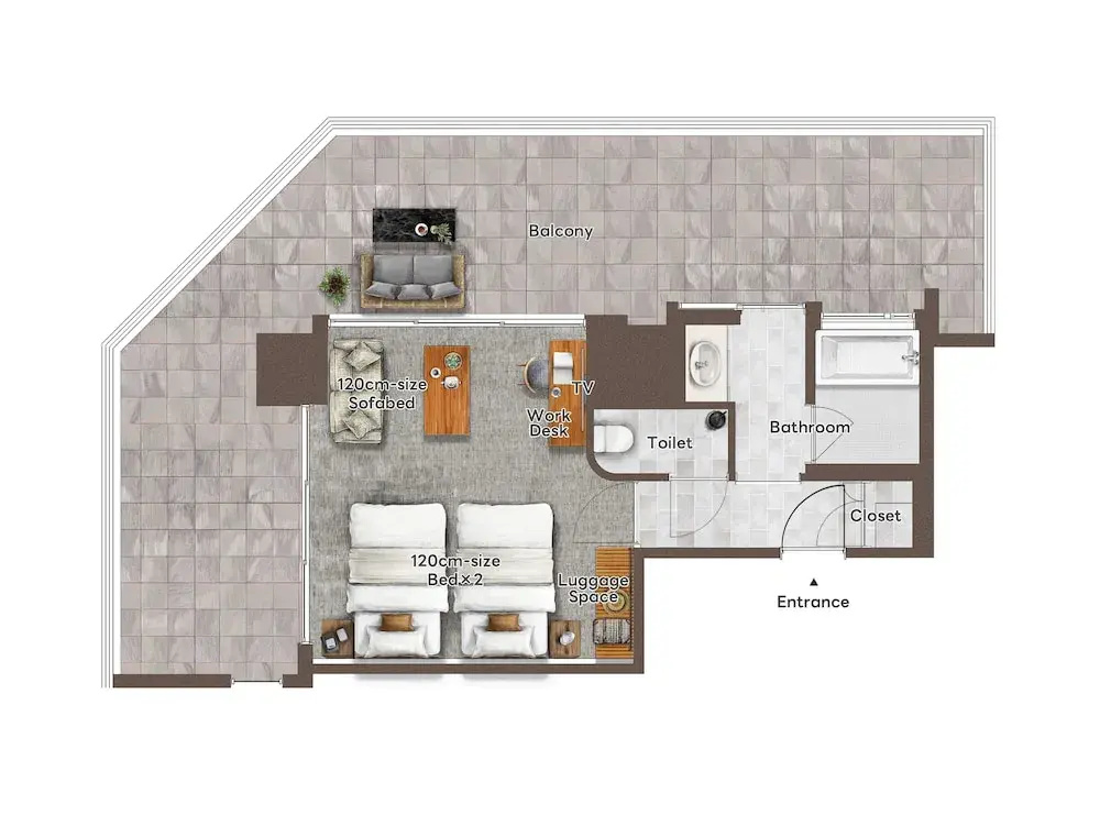 Deluxe Double room with balcony (twin beds)