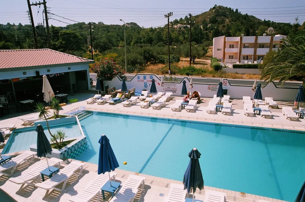 Studio with pool view