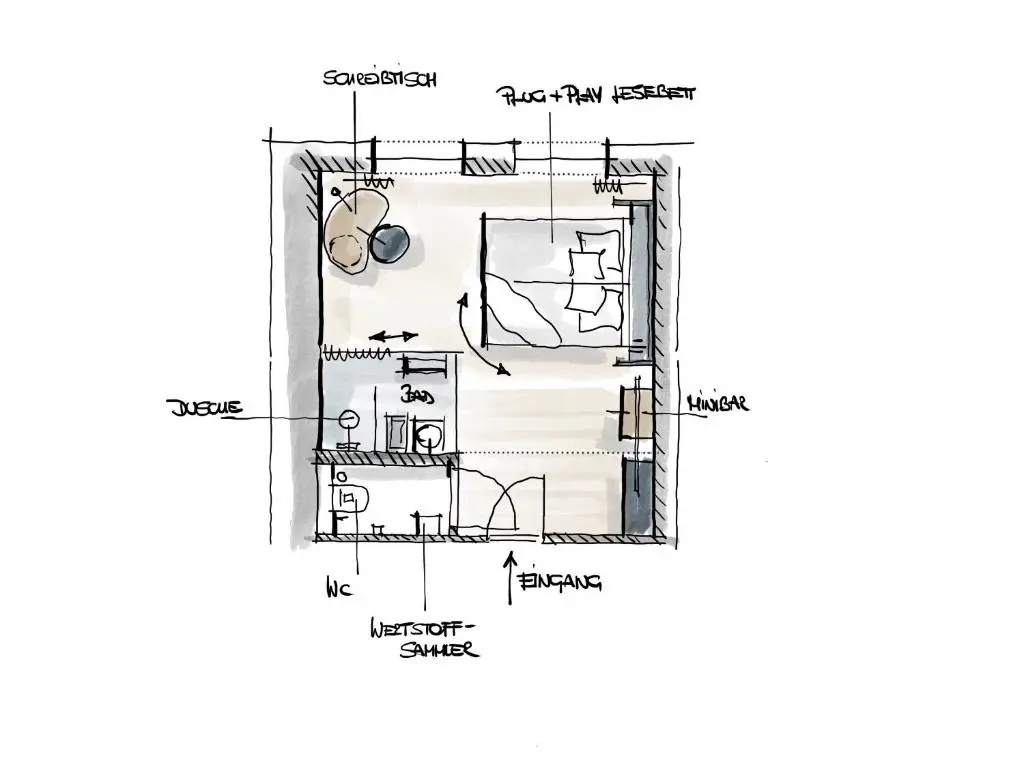Standard Double room with garden view (full double bed)