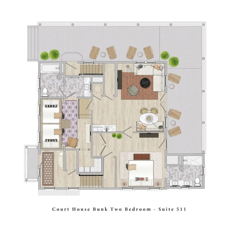 2 Bedrooms Double Suite (bunk bed)