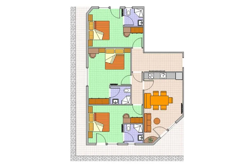 3 Bedrooms Apartment with balcony