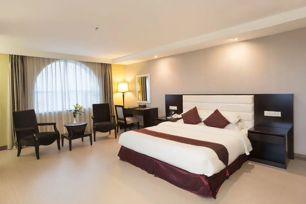 豪華雙人房，設有兩張單人床，享有景觀