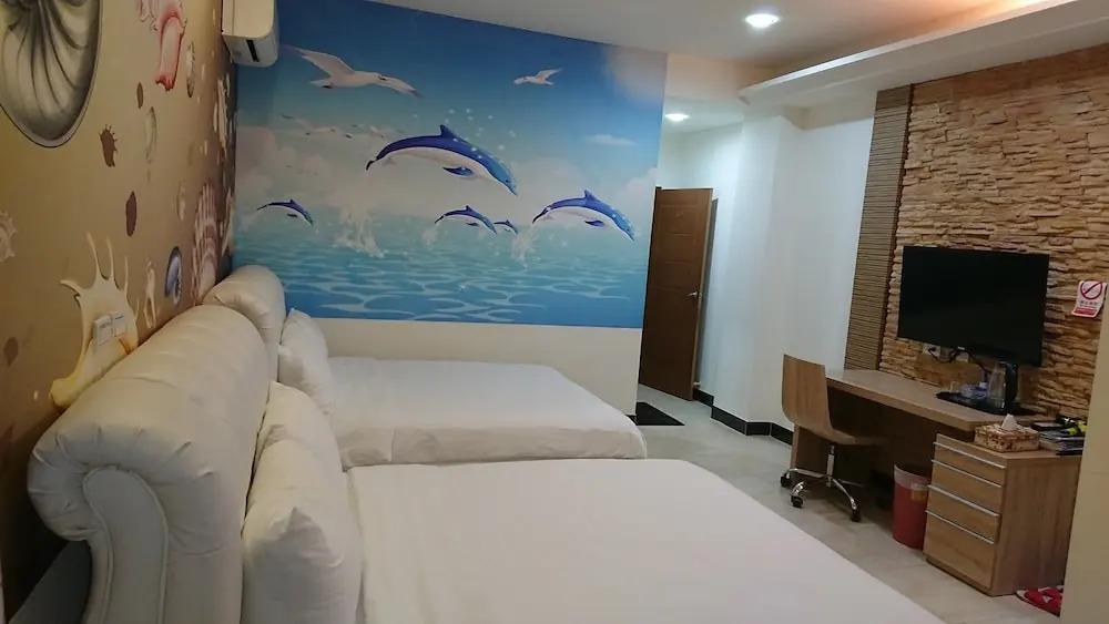 豪華四人房，配有兩張大床