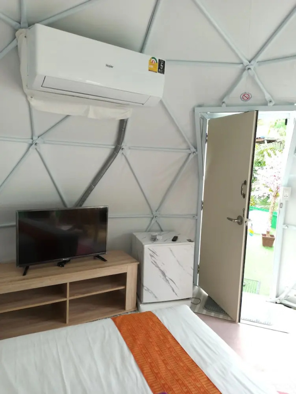 Tent with balcony