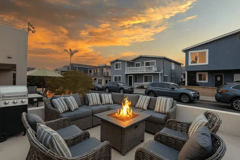 Sleeps 18 Steps to the Beach, Shops & Eateries Ocean Views, Patio, Fire Pit