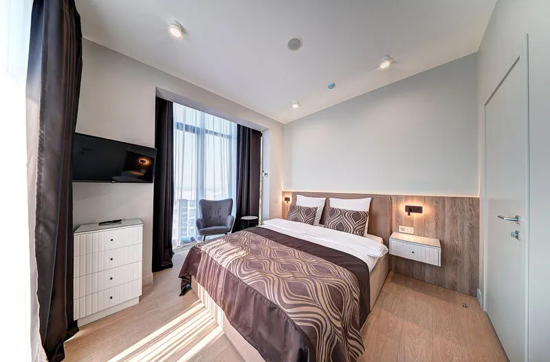 Двухместный номер Deluxe с видом на море двуспальная кровать в Real Apartments Sochi