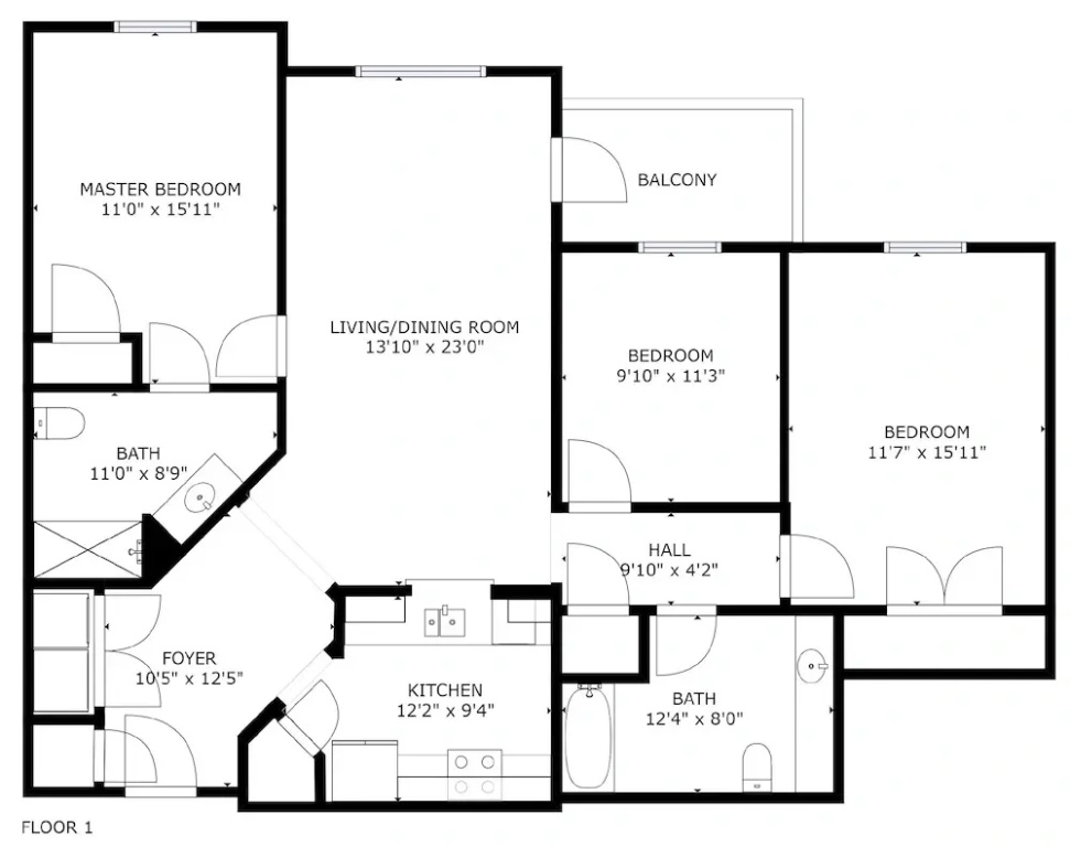 3 Bedrooms Apartment with balcony