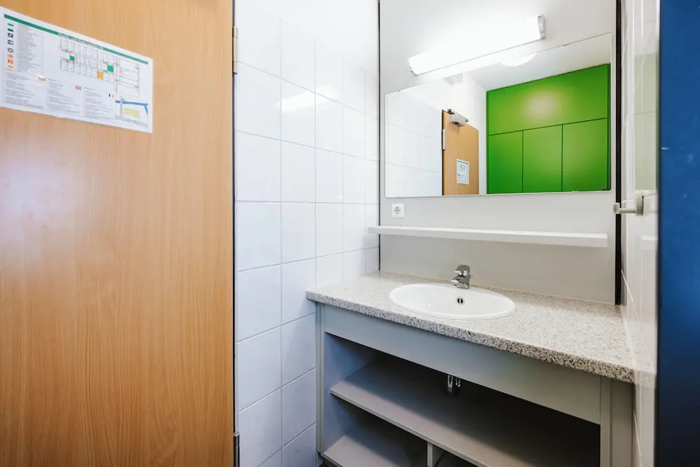 Bed in Dorm (male dorm) with balcony