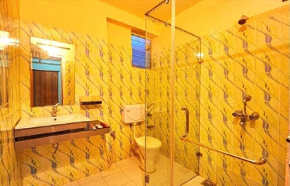 豪華花園景雙人房，配有雙人床