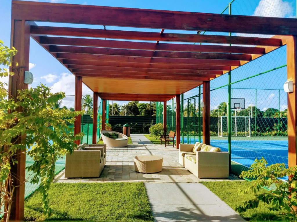 Lindo Flat de 3 quartos com ar condicionado em Porto de Galinhas com vista total para as piscinas