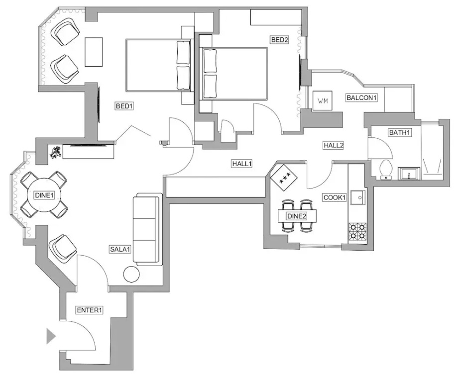 Top-Floor Romanian Athenae 2BR Apartment, Quiet City Views