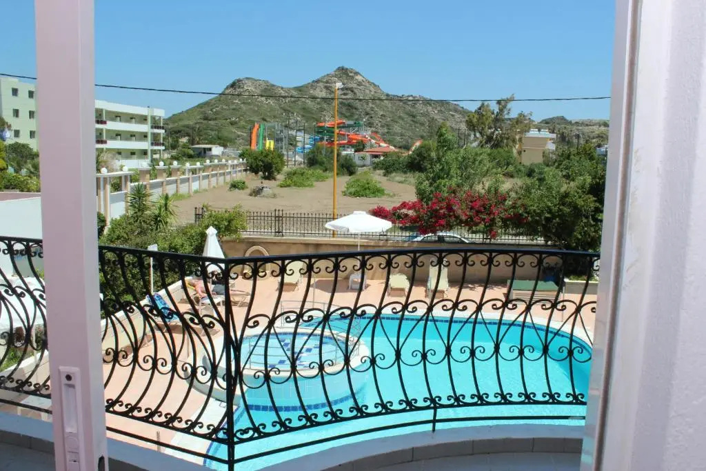 Studio with pool view