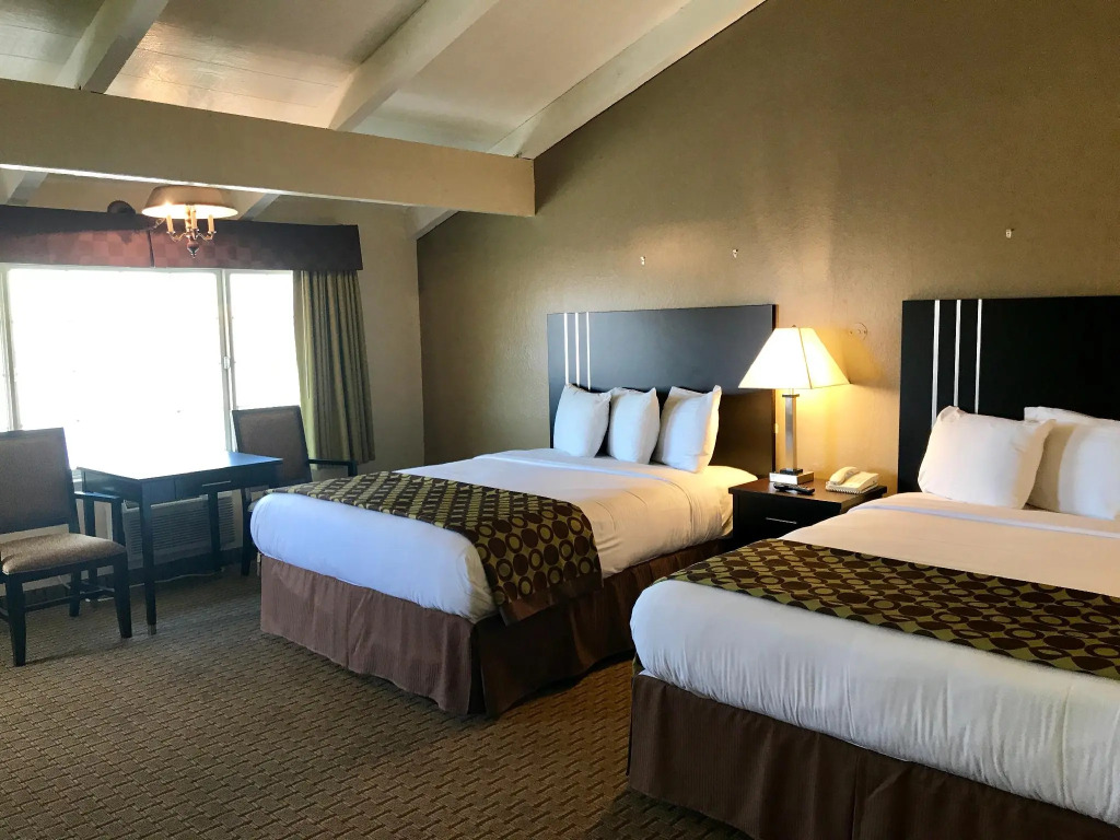 豪華四人房，可眺海港景色，配有雙人床