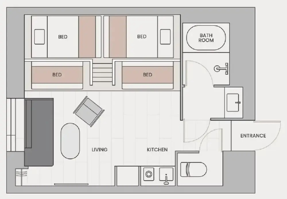 Standard Double room (bunk bed)