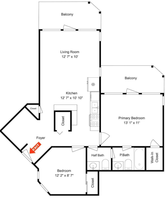 2 Bedrooms Cottage with balcony