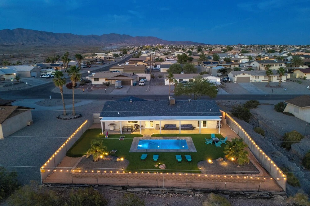 Pool, Game Room & Lake View! Modern Havasu Home