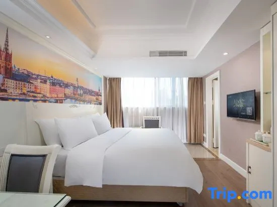 商務雙人房，街景，雙人床