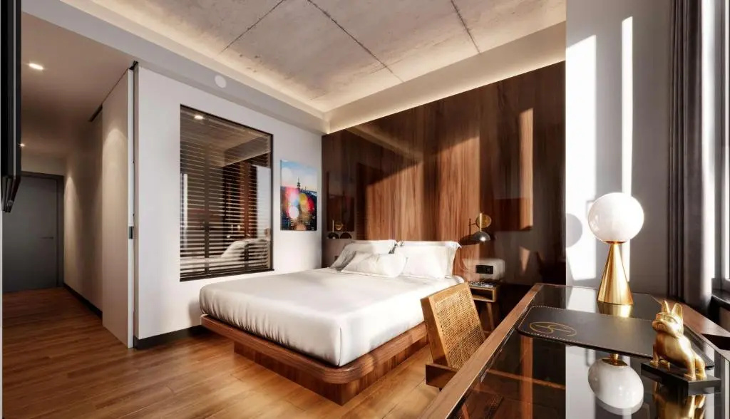 Double room with city view, king size bed, full double bed room photo 1