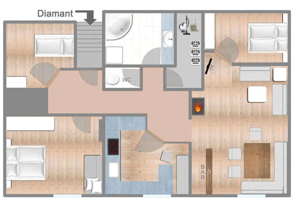3 Bedrooms Apartment