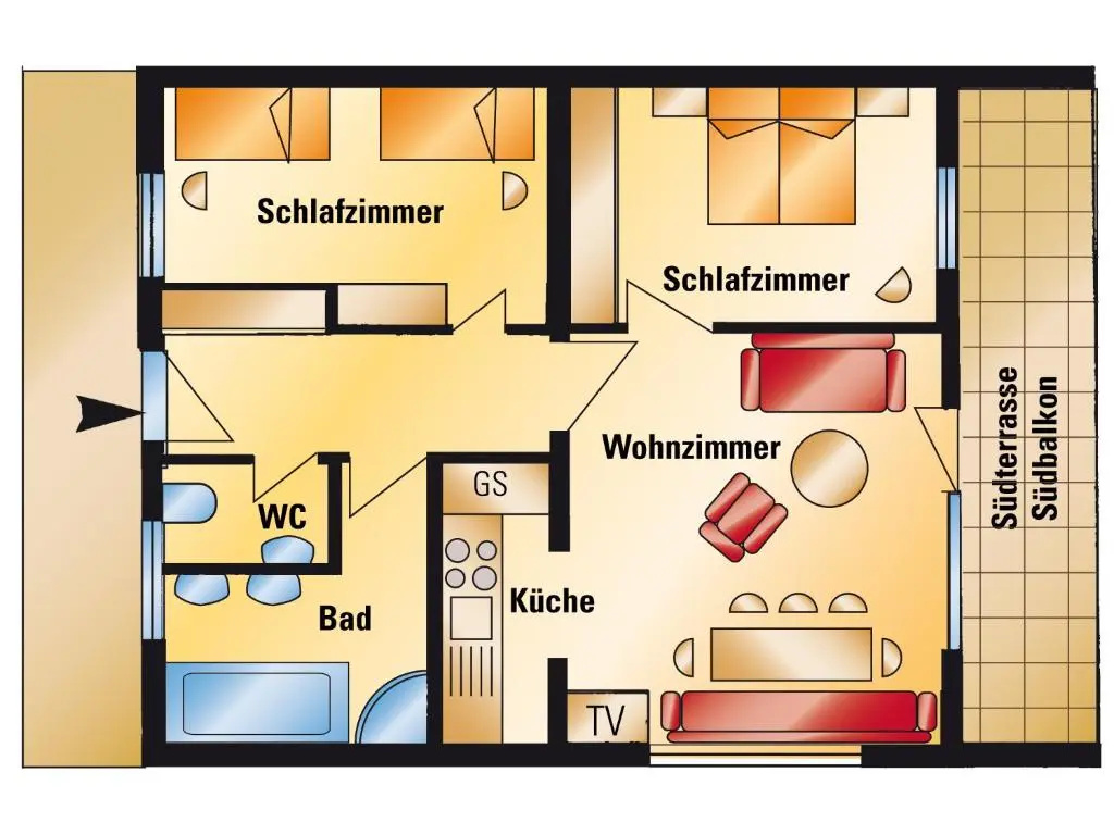 2 Bedrooms Apartment