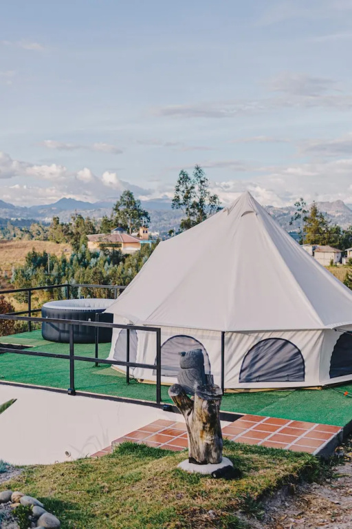 Tent with balcony