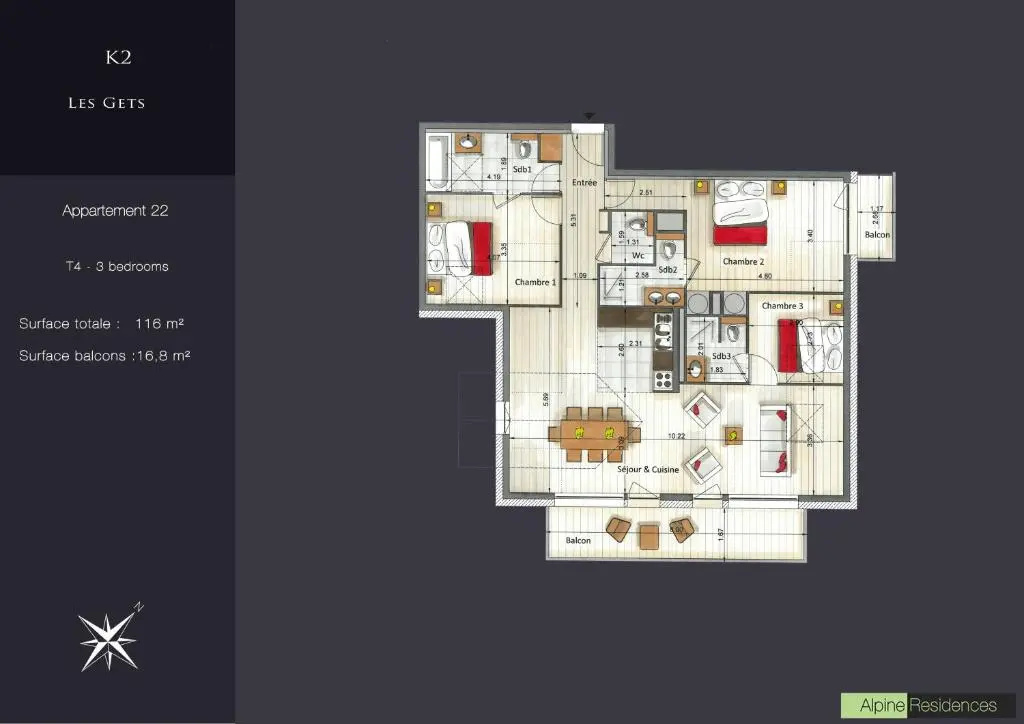 3 Bedrooms Apartment