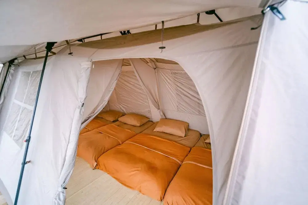 Family Tent with mountain view
