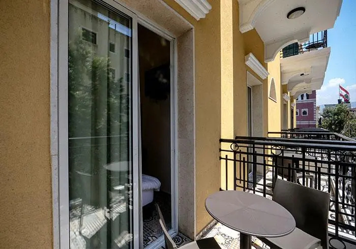 Double Studio with balcony and with street view (full double bed)