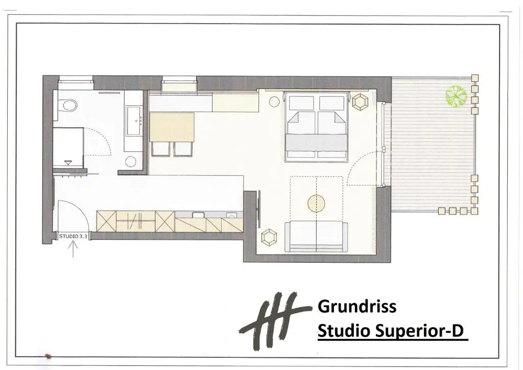 Hotel Vier - Studios & Restaurant - Chambres